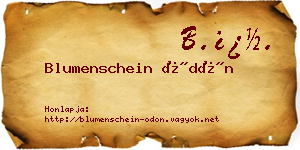 Blumenschein Ödön névjegykártya